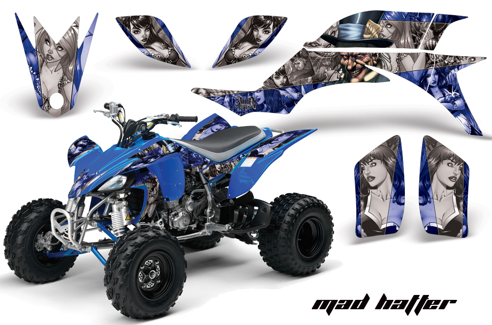 Yamaha YFZ450 04-08 Graphics MadHatter Blue-SilverStripeJPG